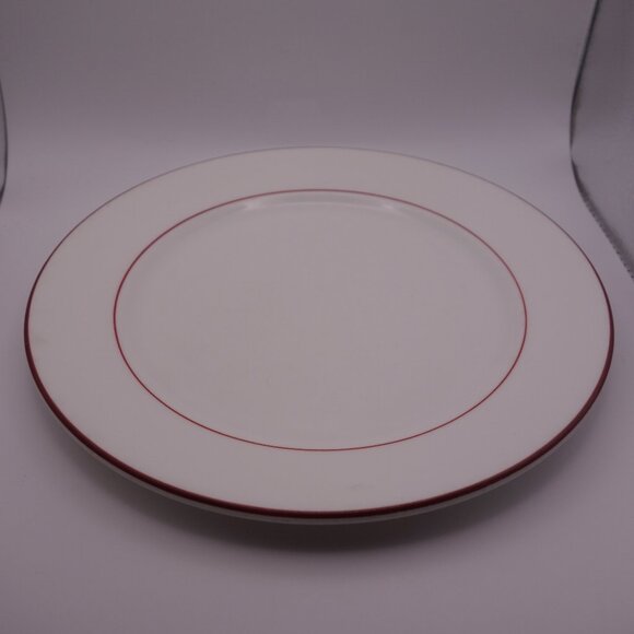 DUDSON FINE CHINA Made in Stoke-On-Trent England Plate with Red Rim & Inner Rim - Picture 1 of 9